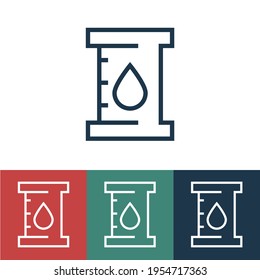 Icono de vector lineal con barril de aceite