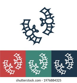 Linear vector icon with bat