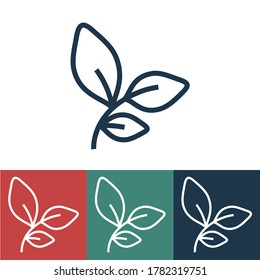Linear vector icon with bay leaf