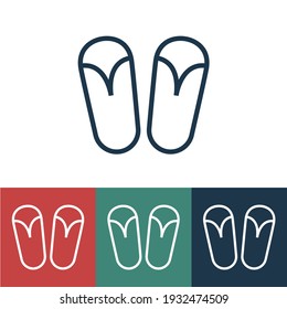Linear vector icon with beach flip flops