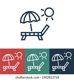Lineares Vektorsymbol mit Strandlounge