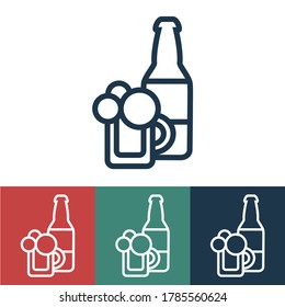 Linear vector icon with beer