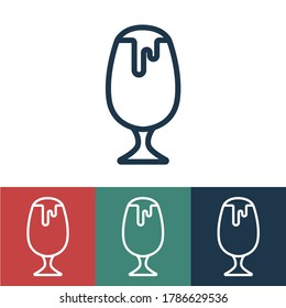 Linear vector icon with beer