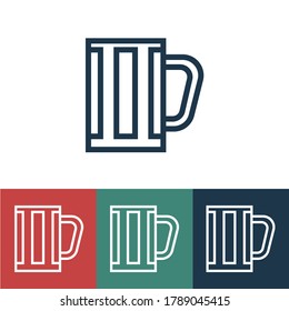 Linear vector icon with beer glass