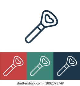 Linear vector icon with beer opener