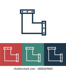 Linear vector icon with bent pipe