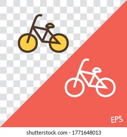 Linear vector icon with bicycle