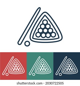 Linear vector icon with billiards