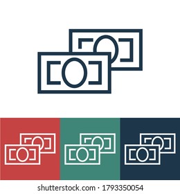 Linear vector icon with bills