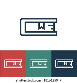 Linear vector icon with book