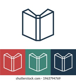 Linear vector icon with book