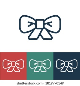 Linear vector icon with bow