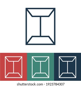 Linear vector icon with box