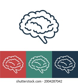 Linear vector icon with brain