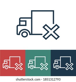 Linear vector icon with broken car