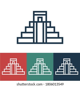 Linear vector icon with building Maya