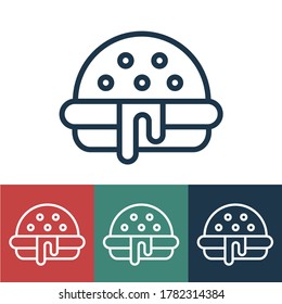 Linear vector icon with burger