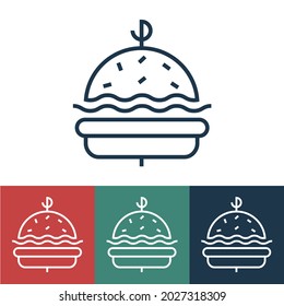 Linear vector icon with burger