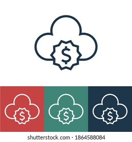 Linear vector icon with buying cloud