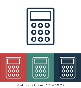 Linear vector icon with calculator