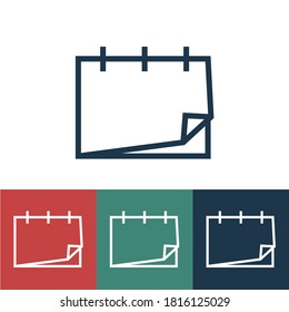 Linear vector icon with calendar