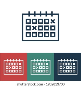 Linear vector icon with calendar