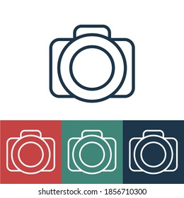 Linear vector icon with camera