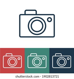 Linear vector icon with camera