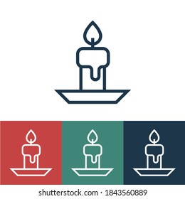 Linear vector icon with candle