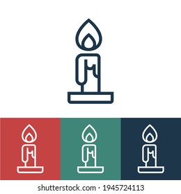 Linear vector icon with candle
