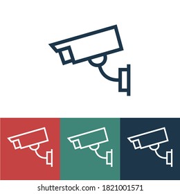 Linear vector icon with CCTV camera