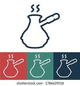 Linear vector icon with cezve