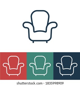 Icono de vector lineal con silla