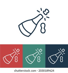 Linear vector icon with champagne