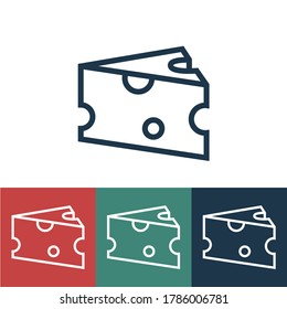 Linear vector icon with cheese