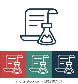 Linear vector icon with chemical devices