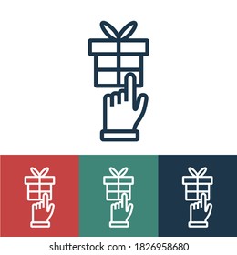 Icono de vector lineal con elección de regalo