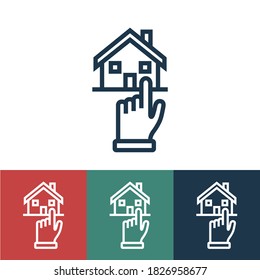 Icono de vector lineal con elección de casa