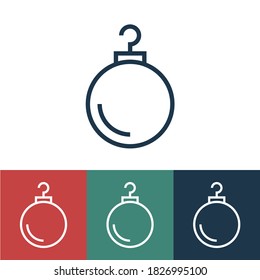 Linear vector icon with christmas toy