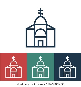 Linear vector icon with church