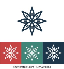 Linear vector icon with cinnamon flower