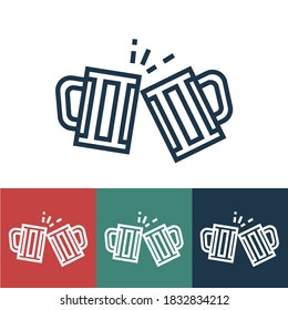 Linear vector icon with to clink glasses