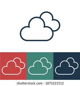 Linear vector icon with clouds