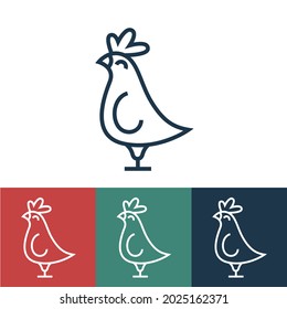 Linear vector icon with cock