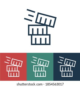 Linear vector icon with coins