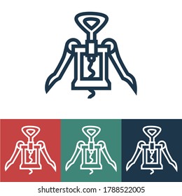 Linear vector icon with corkscrew