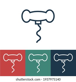 Linear vector icon with corkscrew