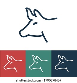 Linear vector icon with cow