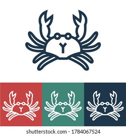Linear vector icon with crab