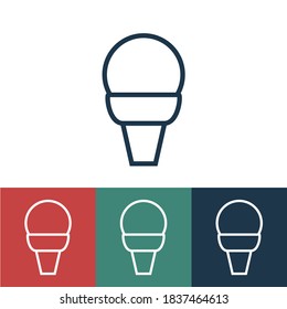 Linear vector icon with cream cone